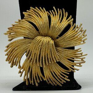 Monet Gold Tone Round Statement Brooch